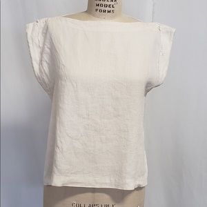 Black crane linen top